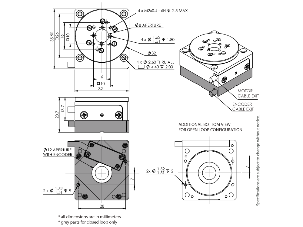 Semi Rotation Dimensions New Products - Piezo Rotation Stage PR-32CR